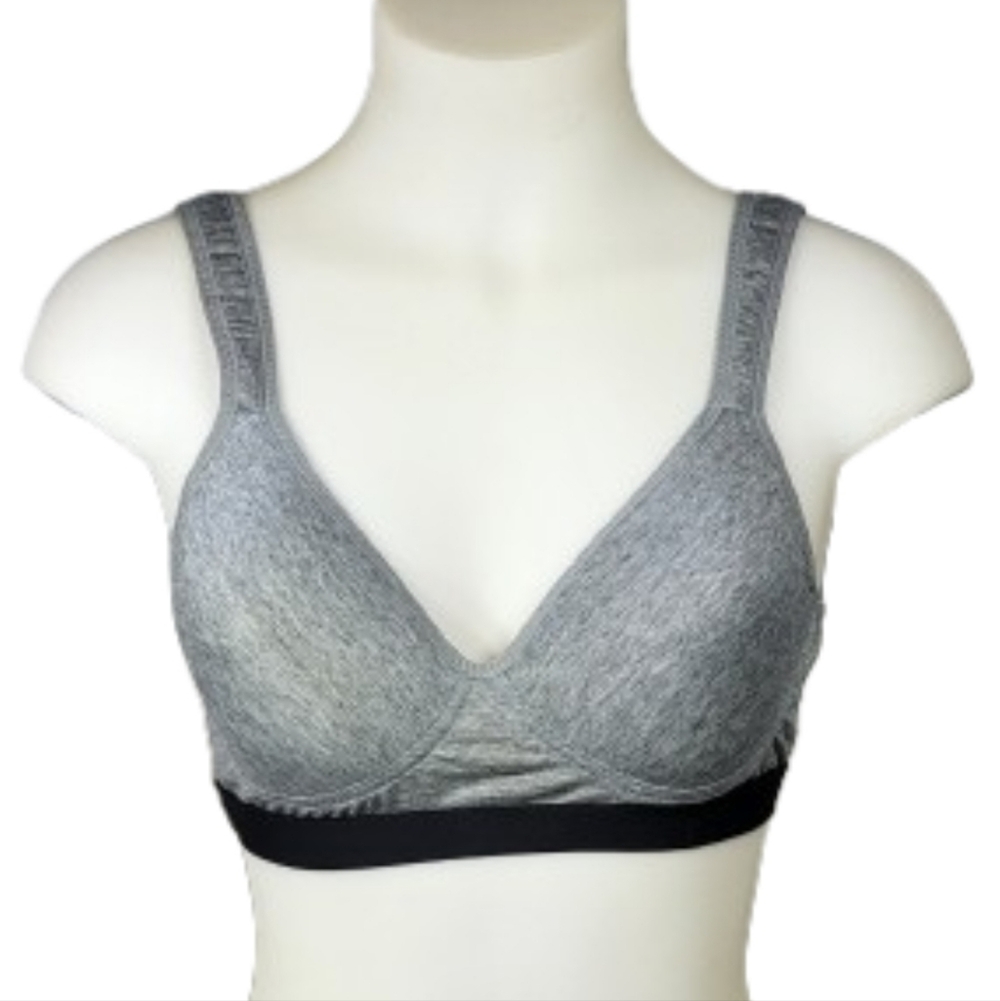 Zone Pro Heather Grey Wireless Comfort Sports Bra Sz XL